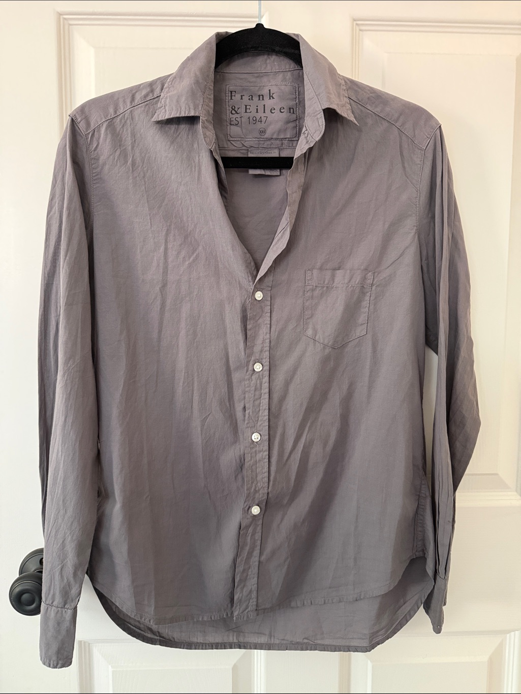 Frank & Eileen Gray Button Down Cotton Shirt âEileenâ Style Xxs